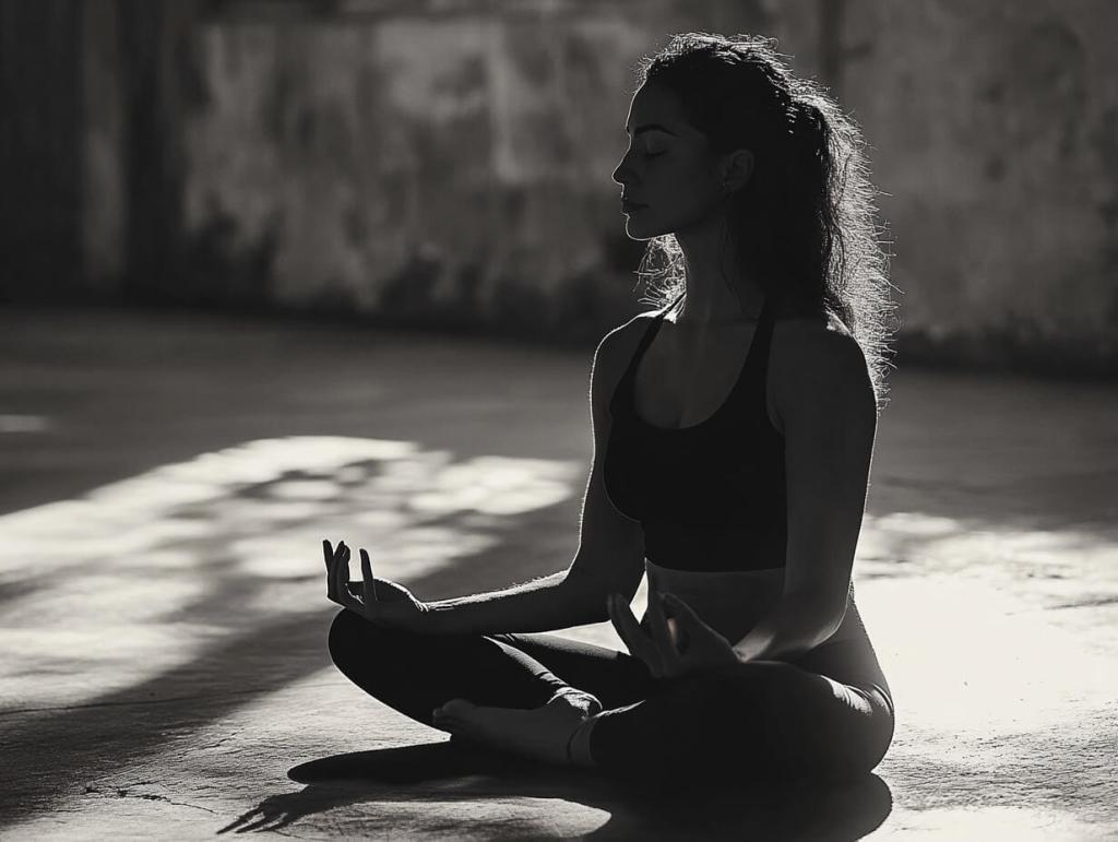 Una mujer haciendo yoga