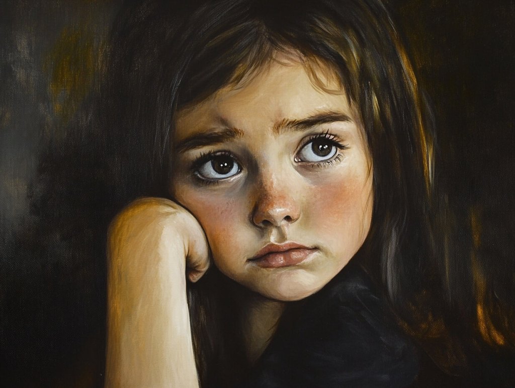 Una niña, con miedo en el rostro