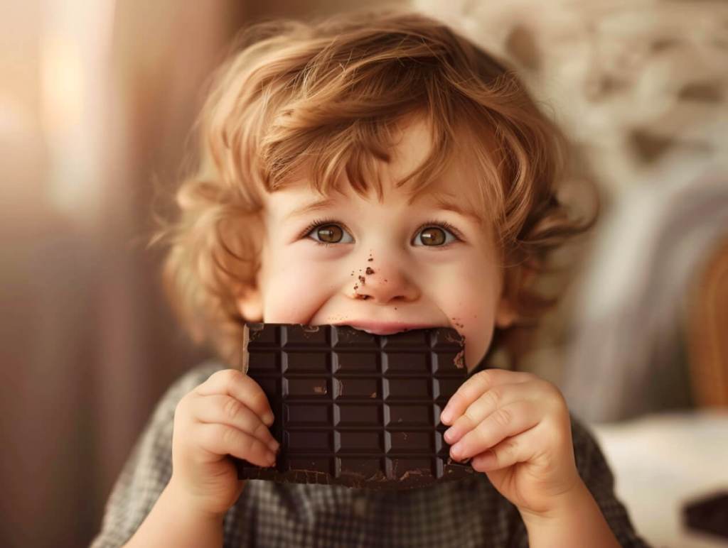 chocolate negro en el embarazo y la infancia