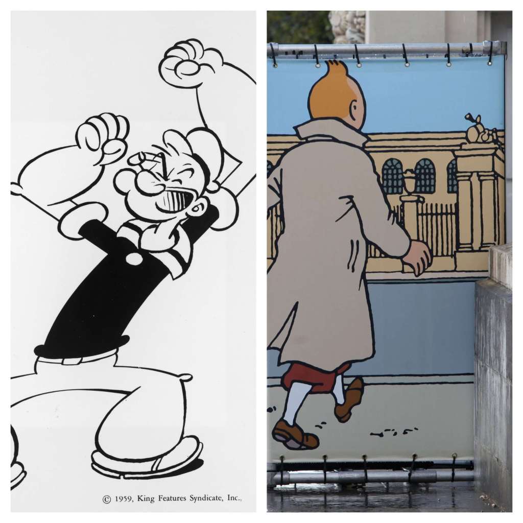 Popeye y Tintín pasan a dominio público
