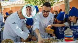Taller formativo de ChefsForChildren. En la imagen de detalle, el cocinero Ángel León, uno de los 60 profesionales que colabora con la iniciativa solidaria.