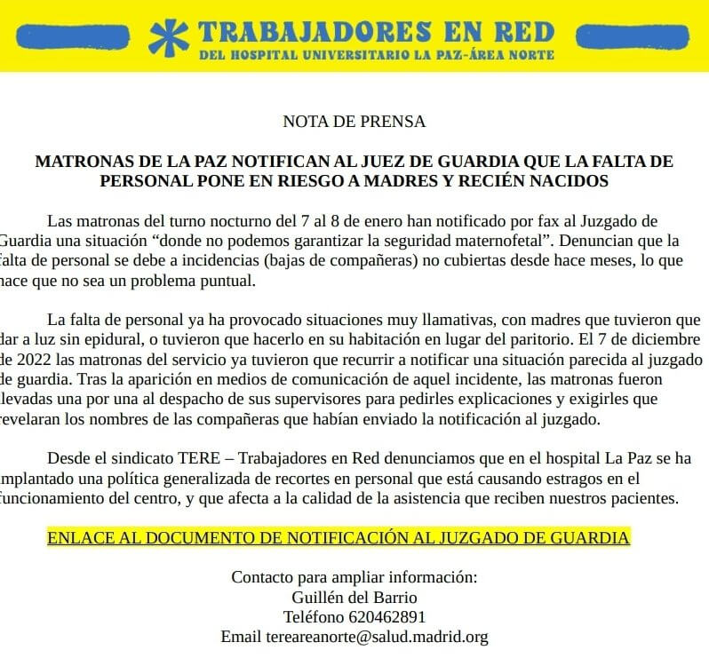 colapso de los hospitales públicos en la Comunidad de Madrid