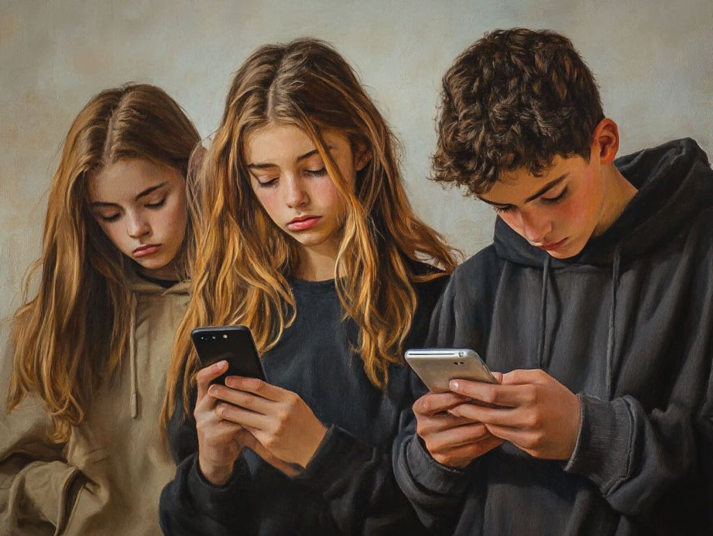 Adolescentes se relacionan solo con su teléfono móvil