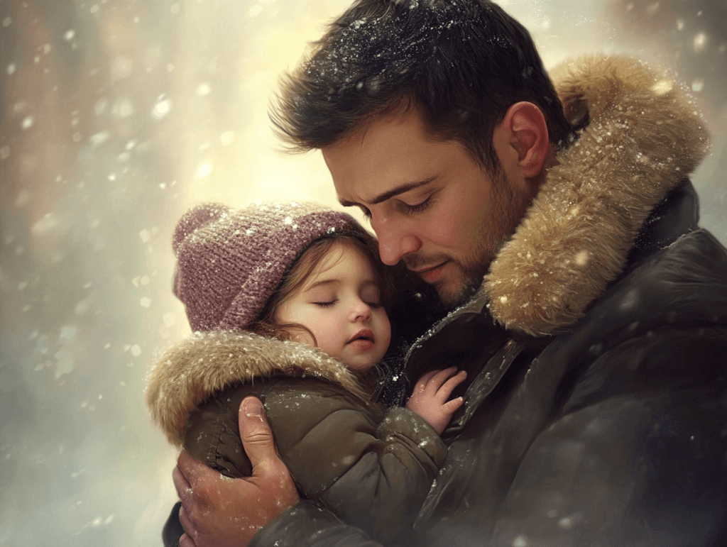Padre e hija, abrazados