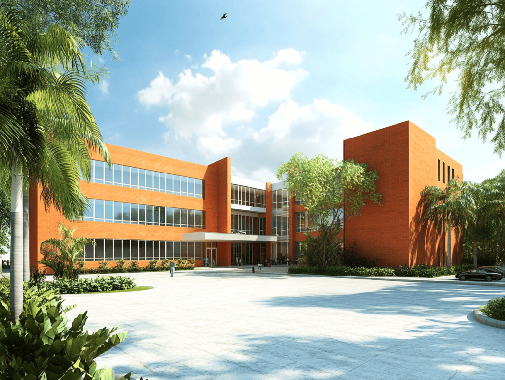 Imagen de un colegio de nueva construcción