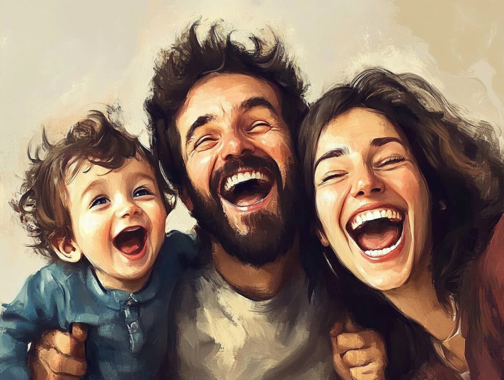 Un niño se divierte junto a sus padres