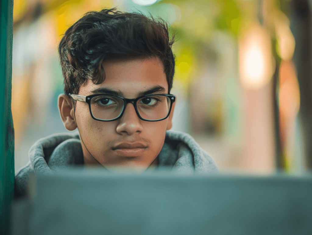 Primer plano de un joven de 17 años