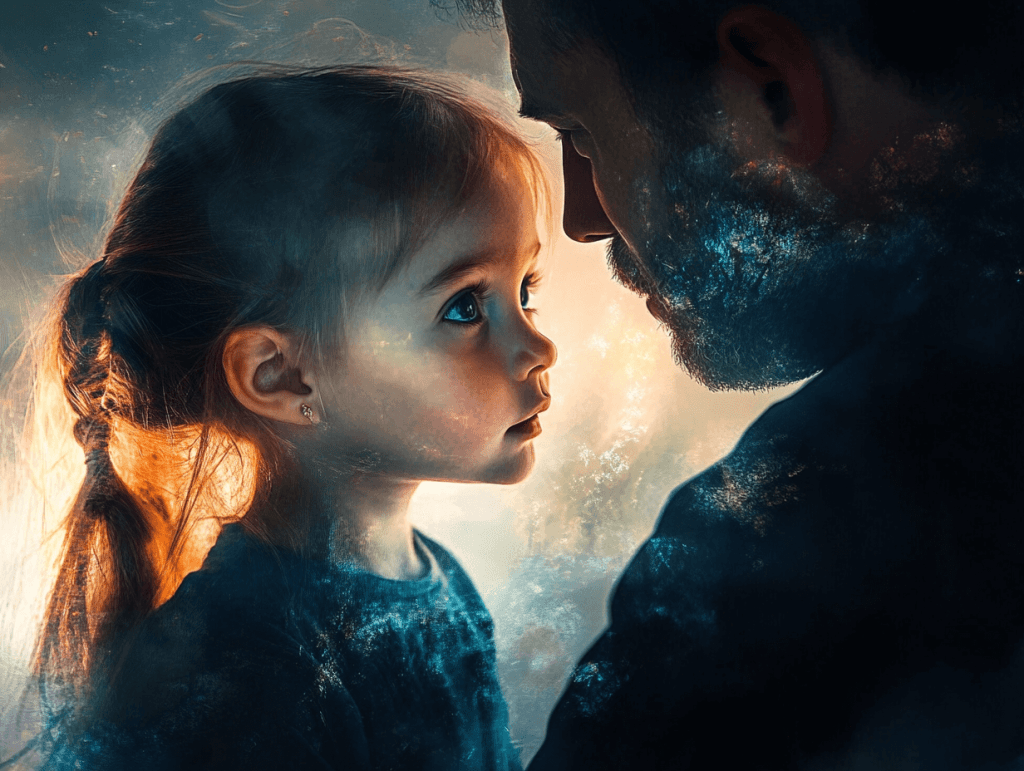 Un padre y su hija hablan con seriedad