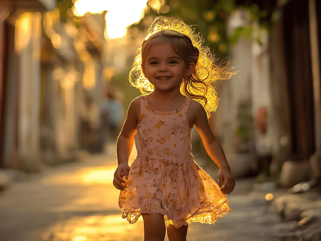 Una niña sonriente