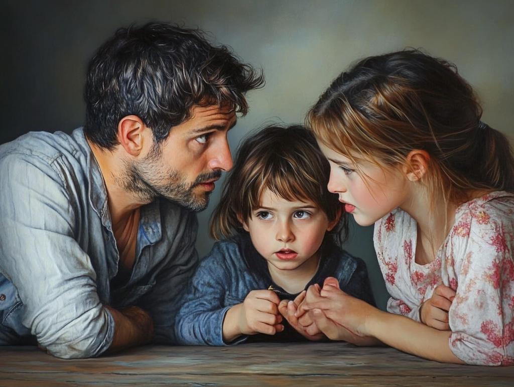 Un padre y sus dos hijas