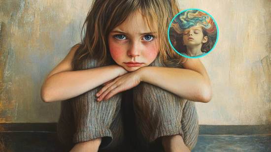 Una niña no puede disimular su tristeza