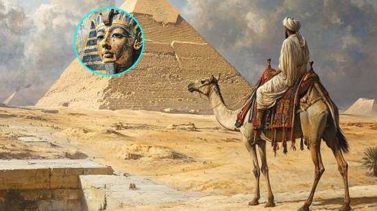 Simulación del paisaje de las pirámides de Giza.