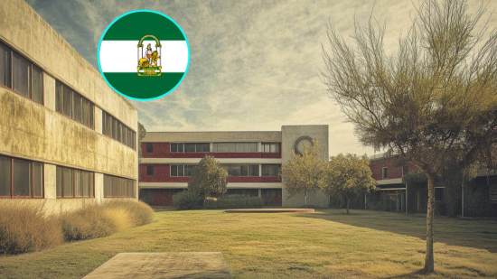 Exterior de un centro educativo cerrado