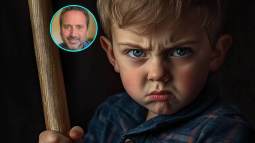 Un niño en posición y gesto agresivo. Imagen de detalle: Álvaro Bilbao.