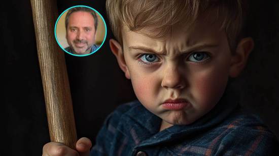 Un niño en posición y gesto agresivo. Imagen de detalle: Álvaro Bilbao.