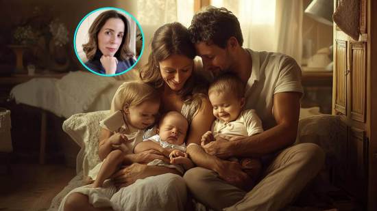 Retrato de una familia numerosa. En la imagen de detalle, la psicóloga Ana Aznar
