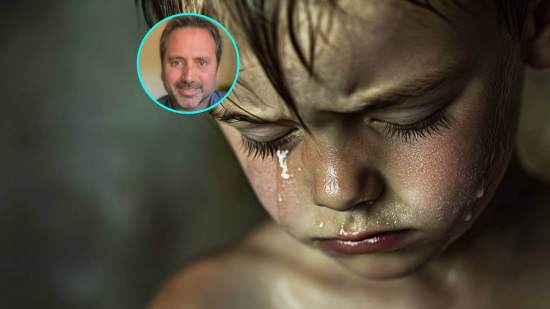 Un niño llorando a lágrima viva. En detalle, Álvaro Bilbao