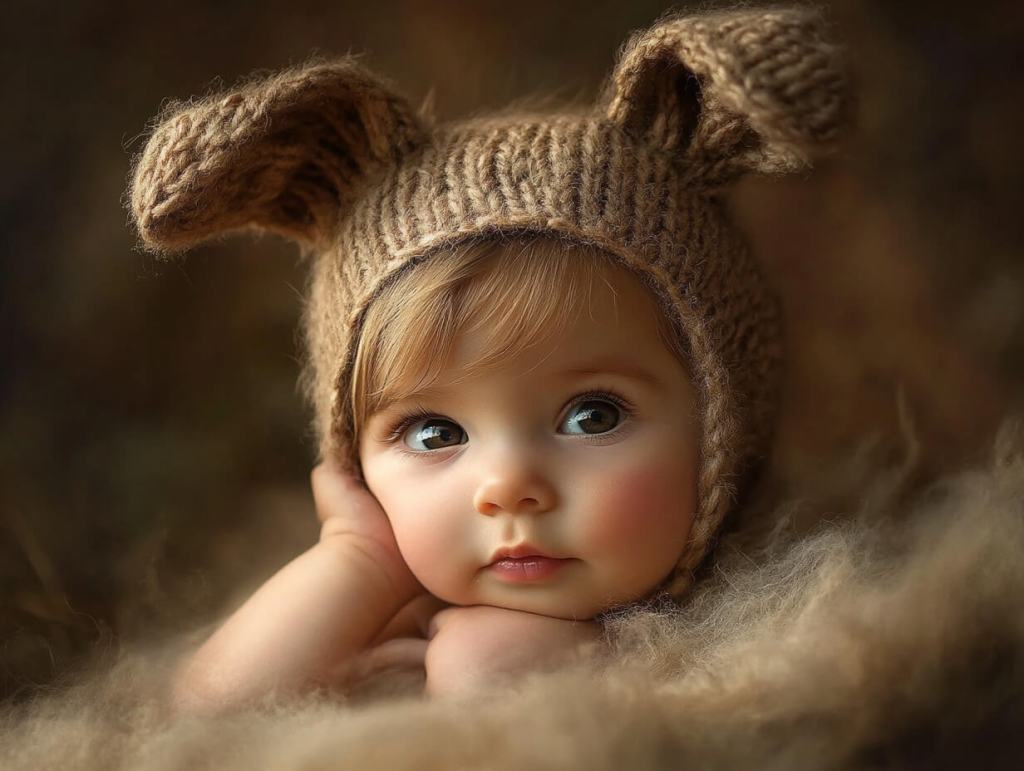 Un niño pequeño con un gorro