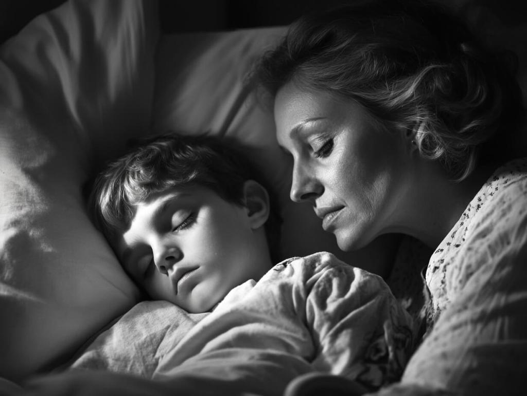 Una madre cuida de su hijo