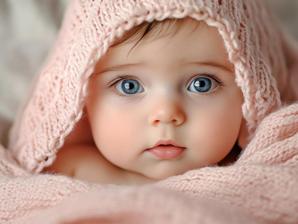 Una niña pequeña con una toalla