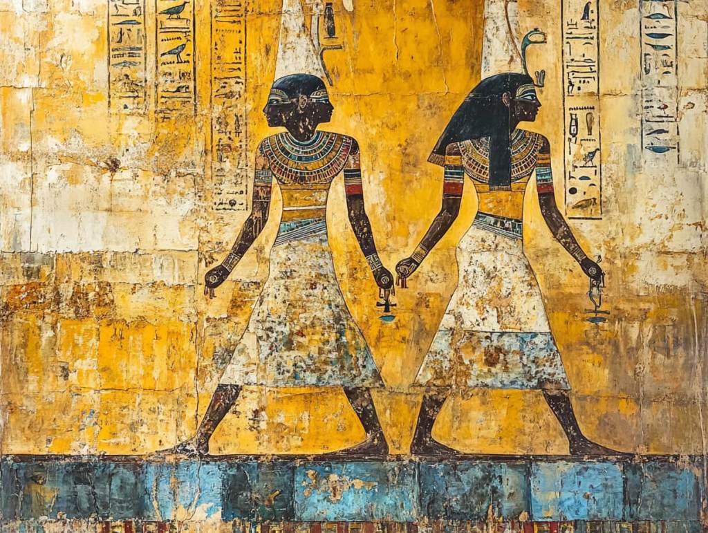 Pinturas en una tumba del Antiguo Egipto