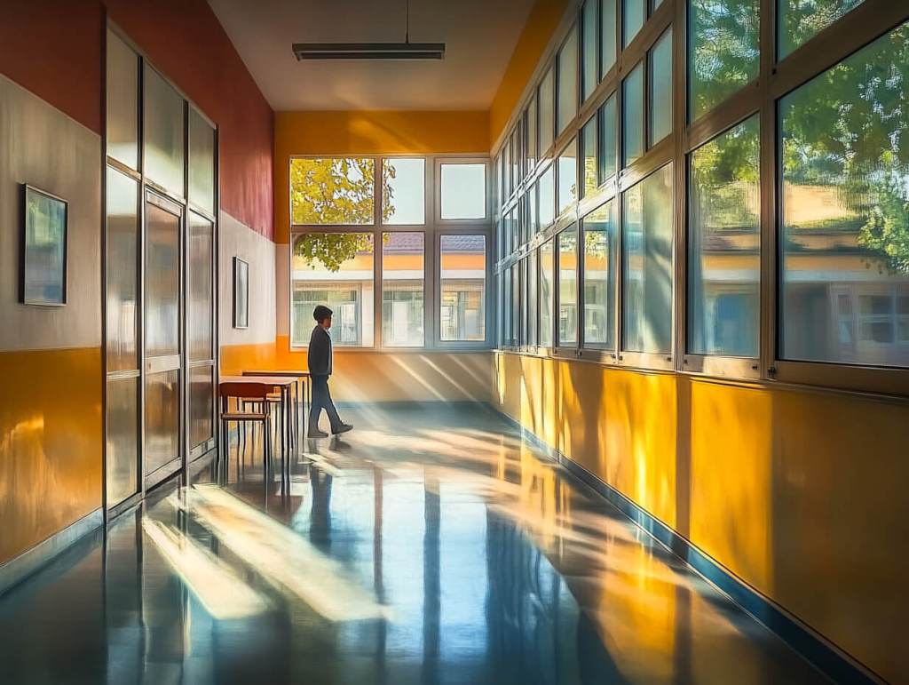 Un colegio casi vacío