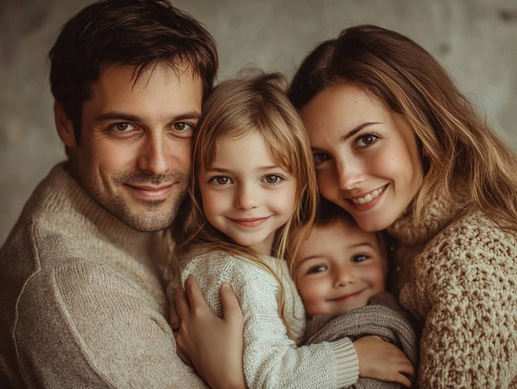retrato de una familia feliz