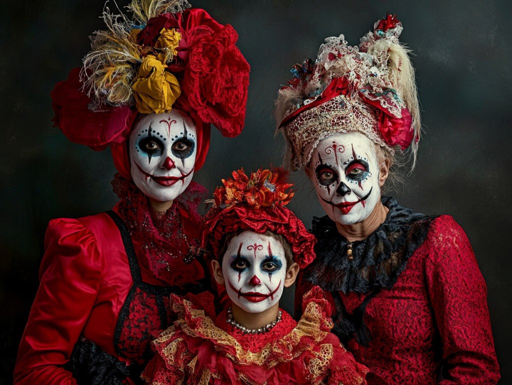 Una familia disfrazada a juego