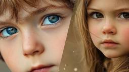 Dos retratos de un niño y una niña respectivamente