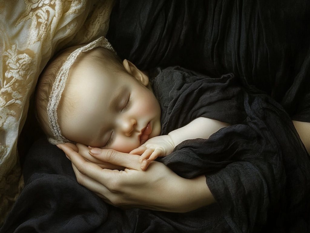 Bebé dormido con su madre