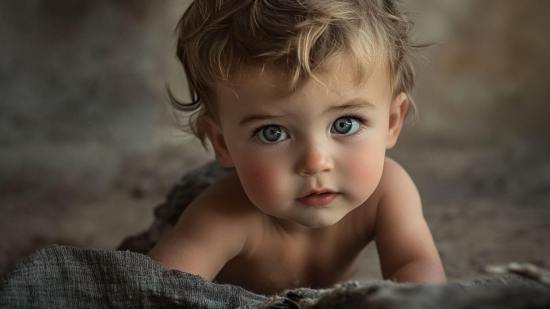 Niño rubio de ojos claros