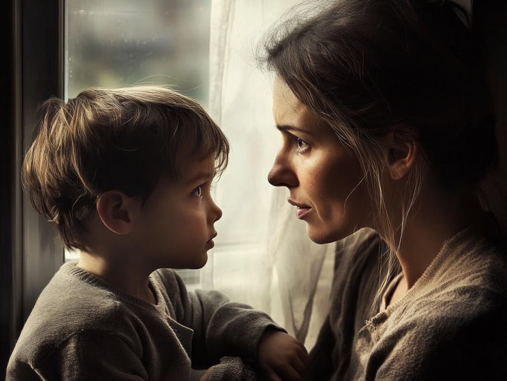 Madre e hijo hablan