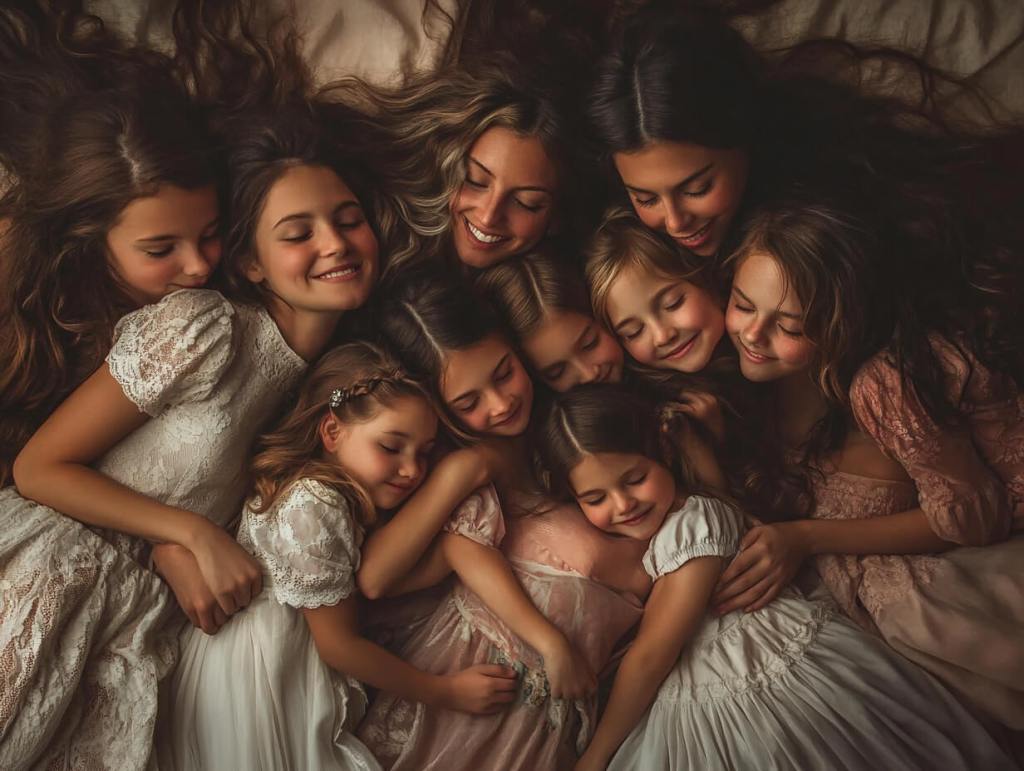 Mujeres y niñas juntas