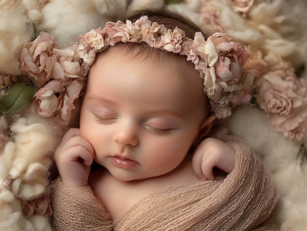 Retrato de una niña recién nacida