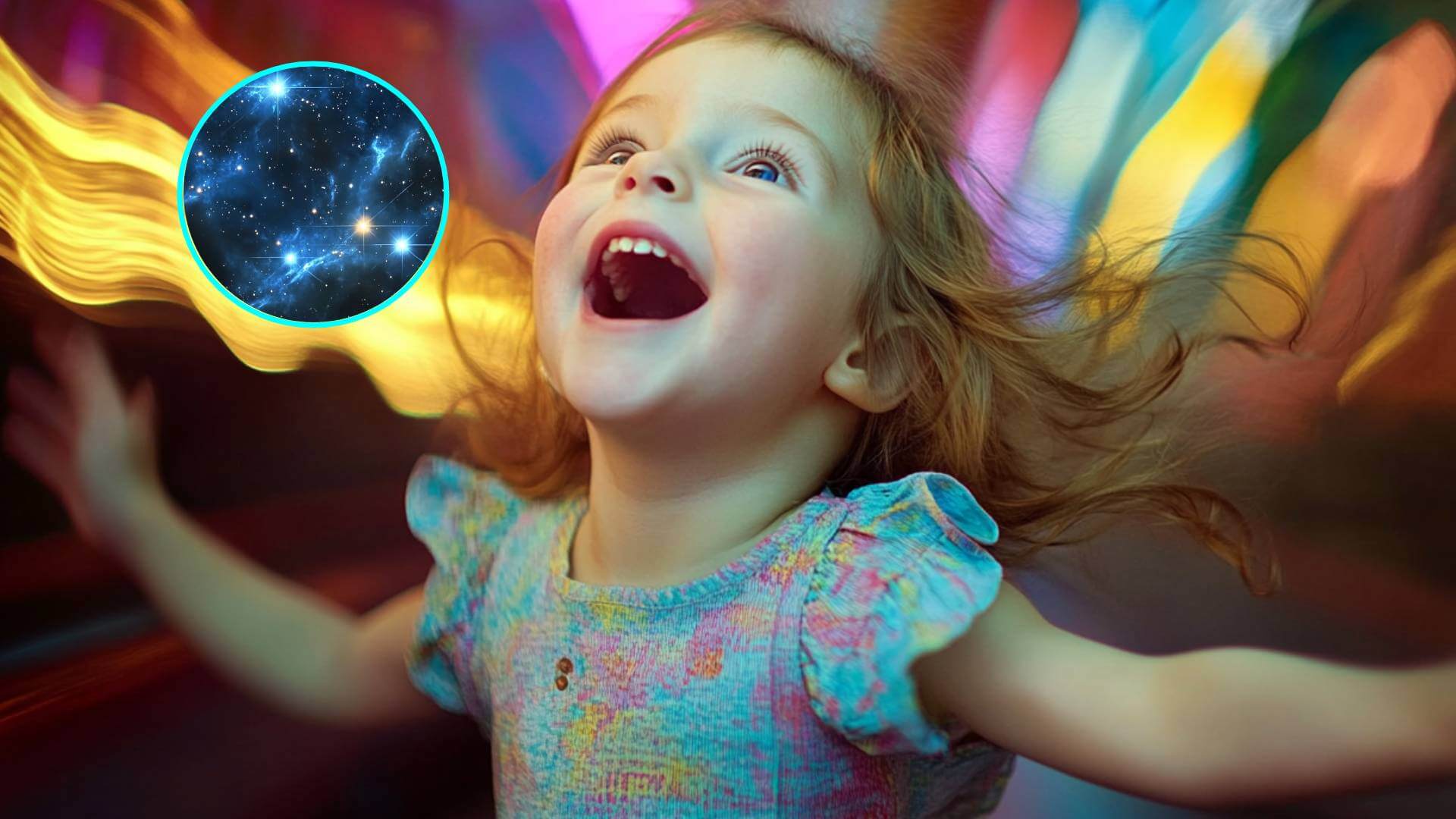 Una niña riendo y jugando