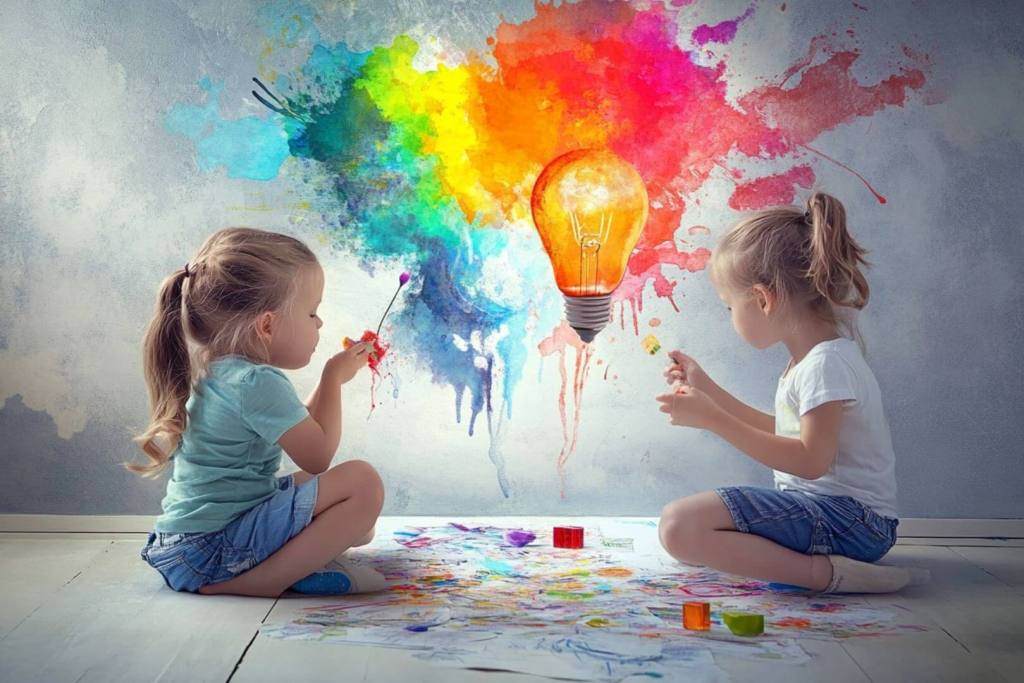 Dos niñas dan rienda suelta a su creatividad