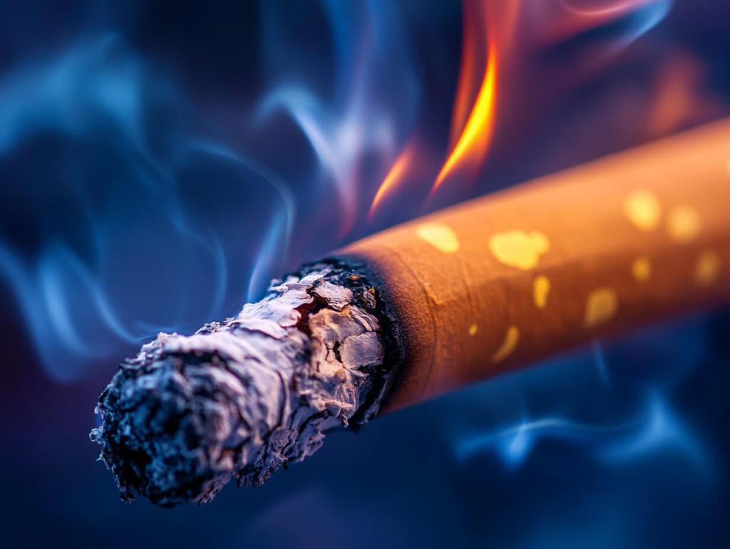 Un cigarrillo encendido