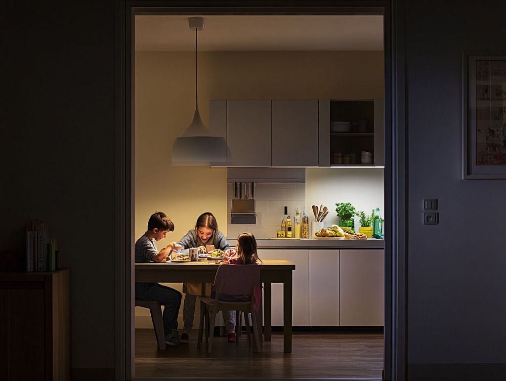 Una familia cenando juntos
