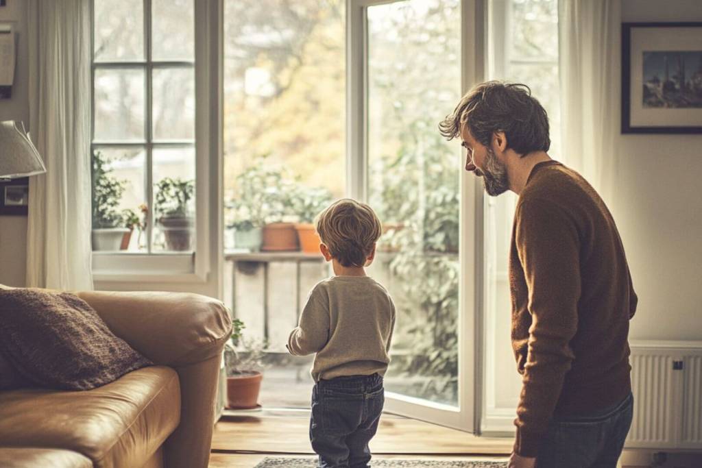 Un niño ignora a su padre mientras le habla