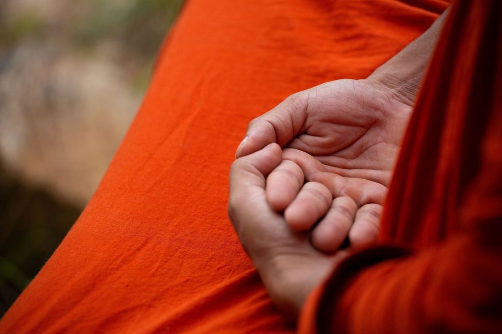 Monje budista meditando