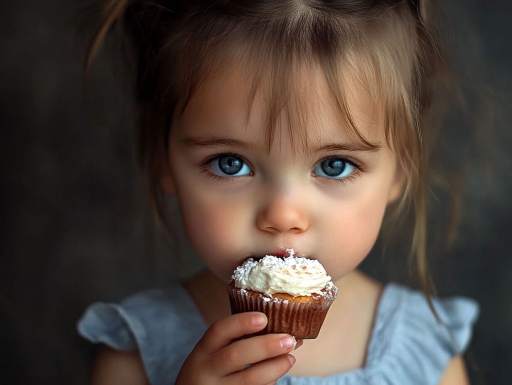 Una niña come un dulce
