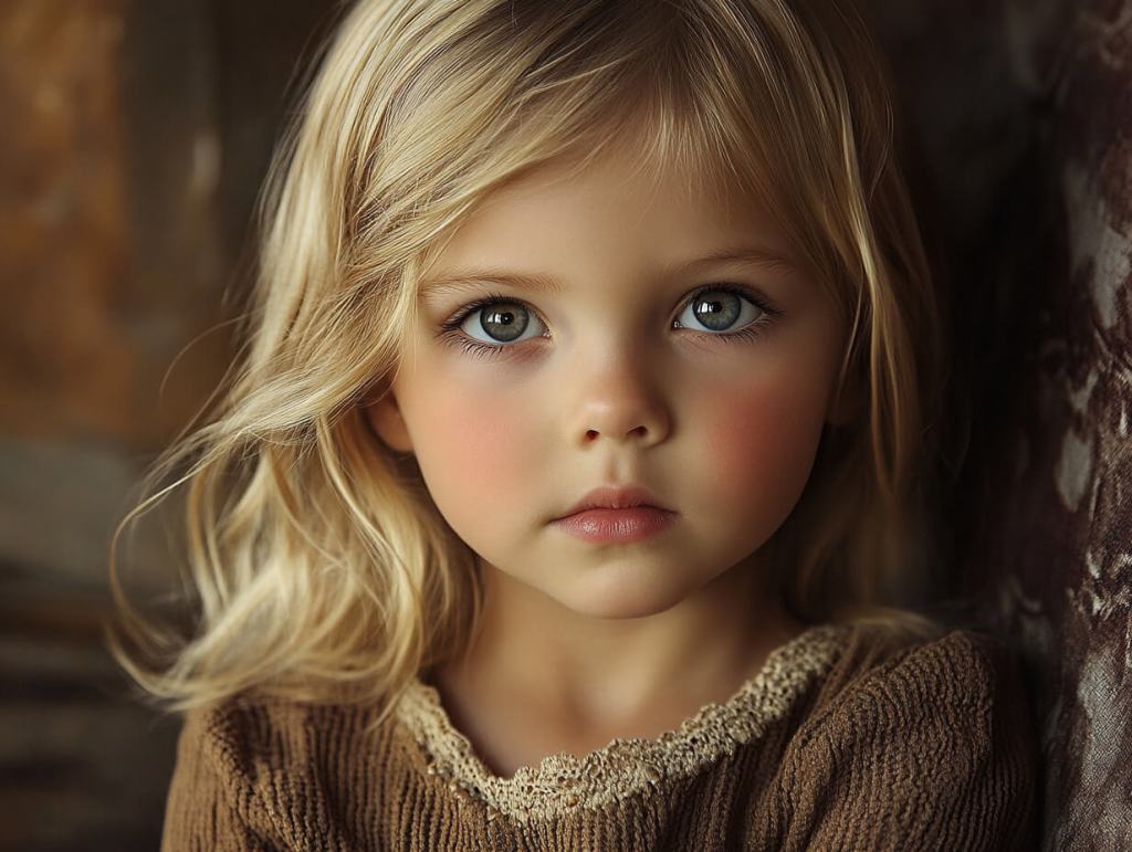 Una niña pequeña de pelo rubio
