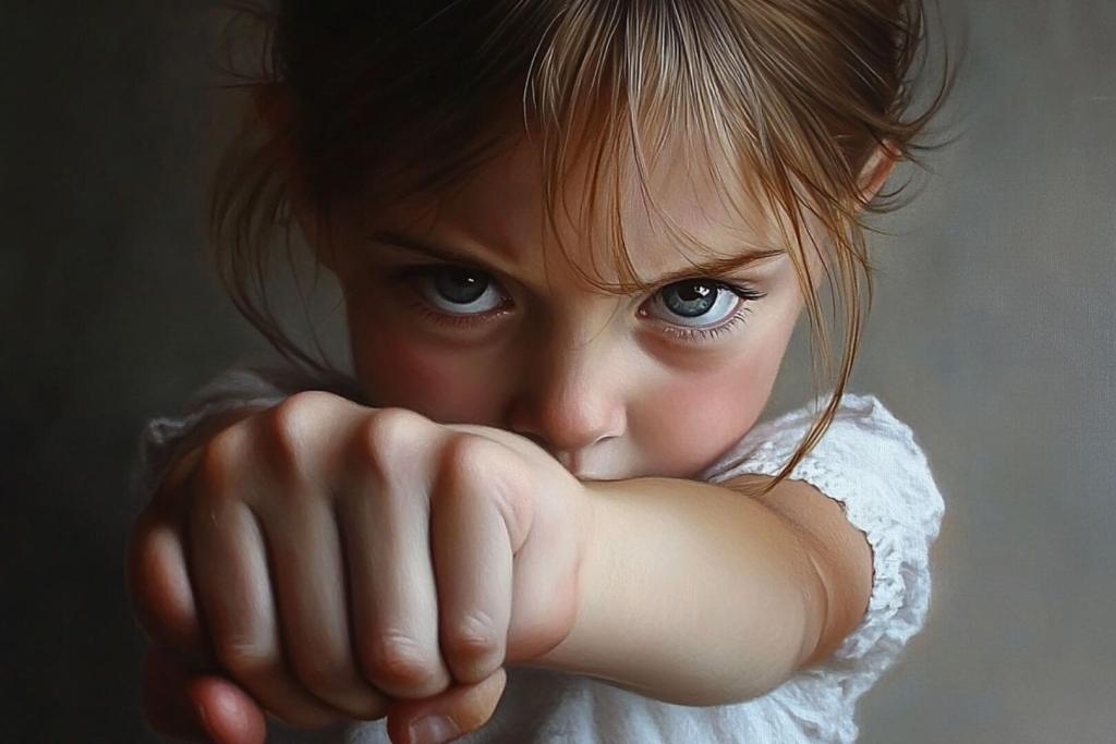 Una niña muetsra su piel ligeramente irritada
