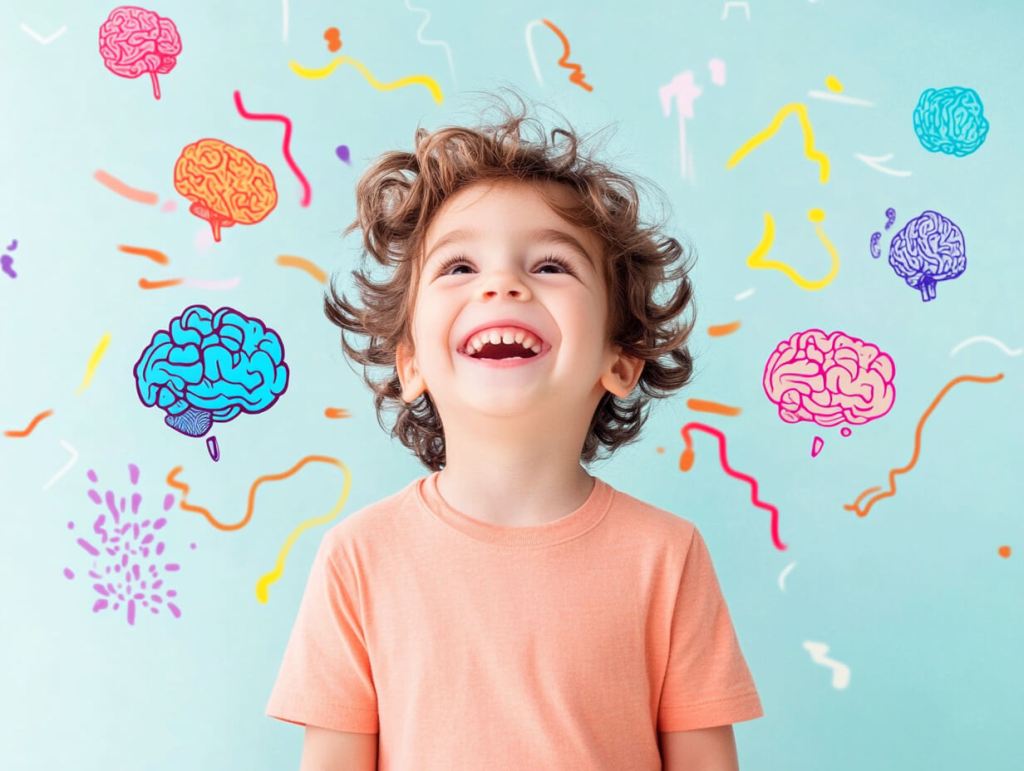 Un niño con el cerebro a pleno rendimiento
