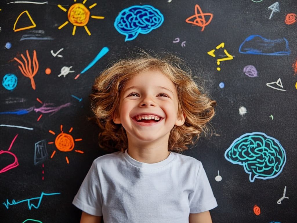 Un niño con expresión de felicidad