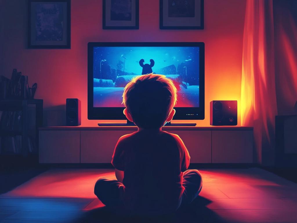 Un niño viendo la televisión