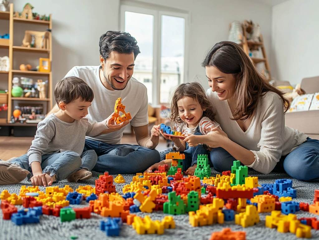 Padres jugando con sus hijos