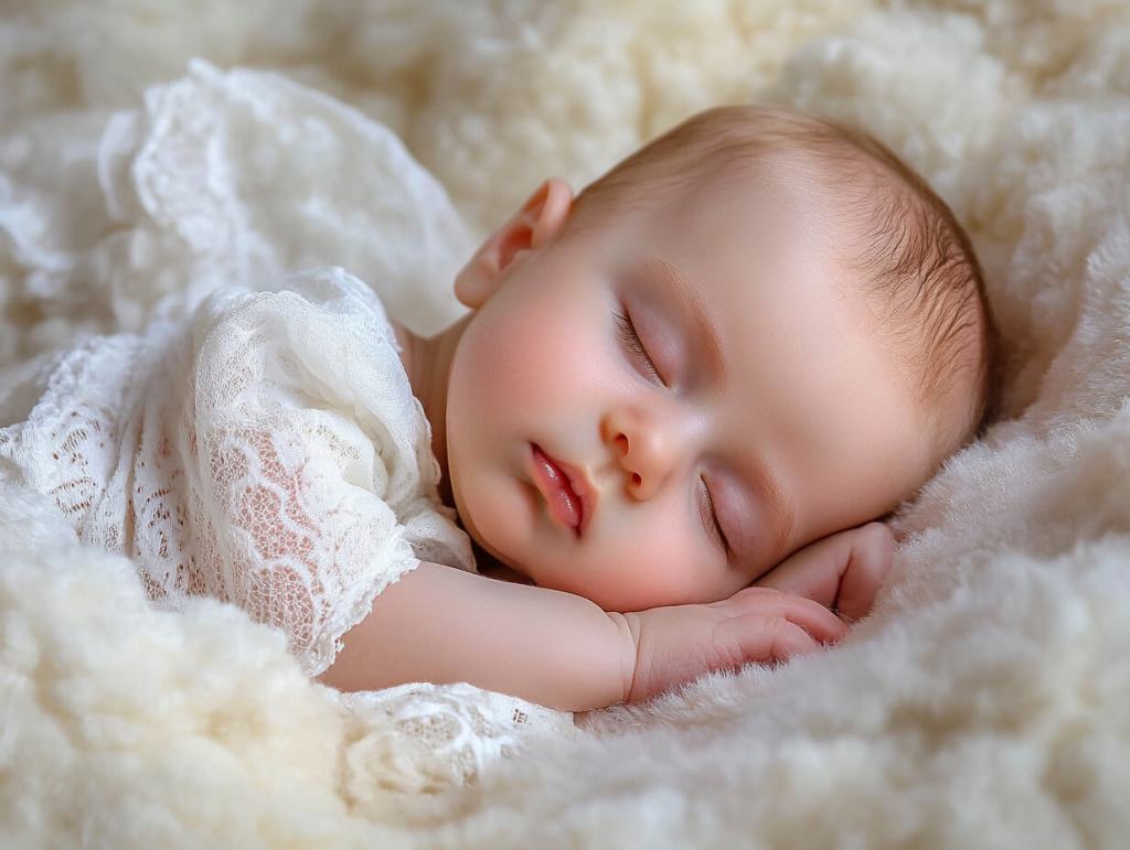 Un bebé recién nacido durmiendo