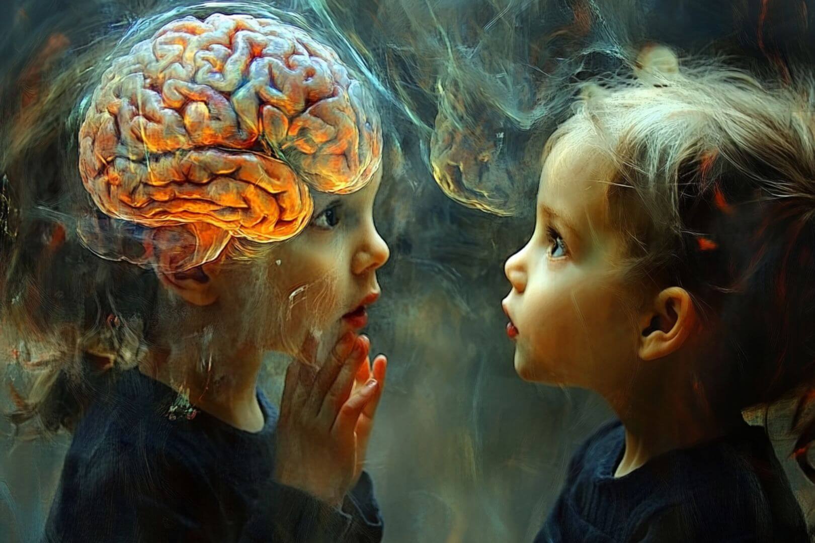 El cerebro de una niña cambiando mientras aprende