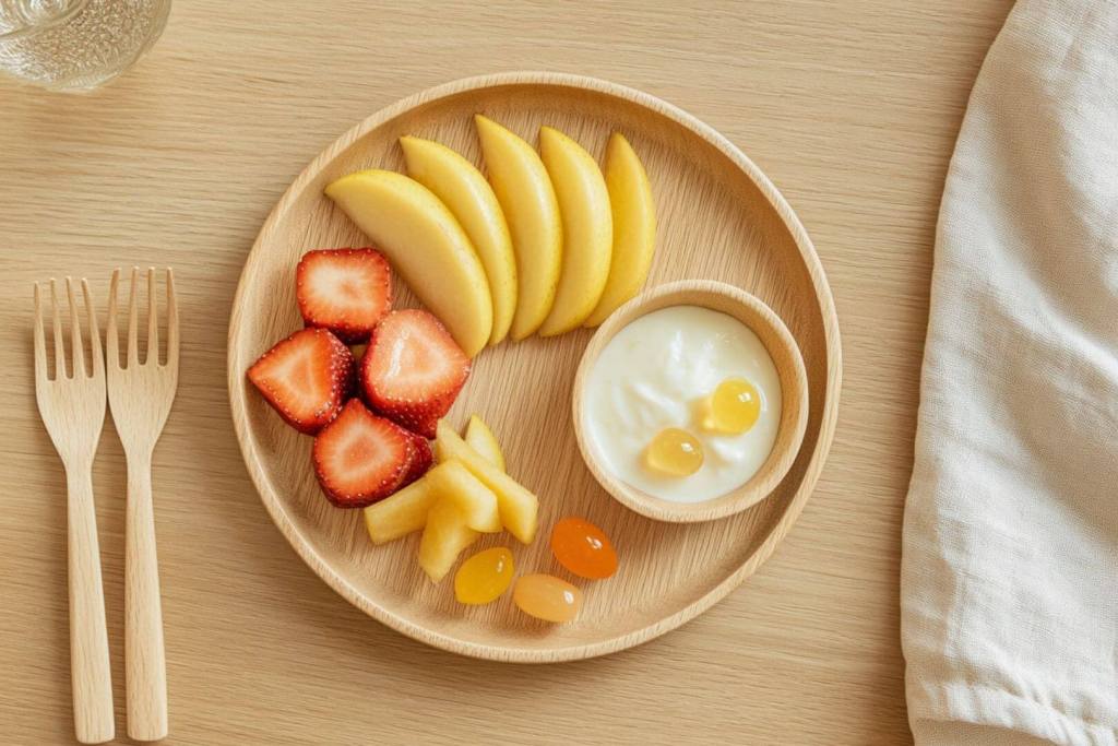 Una plato de comida infantil